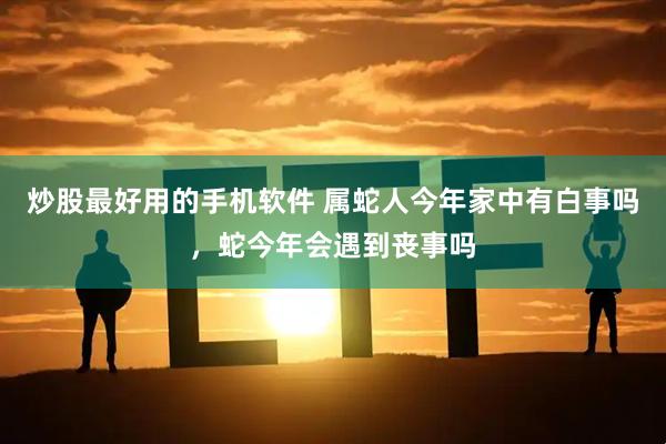 炒股最好用的手机软件 属蛇人今年家中有白事吗，蛇今年会遇到丧事吗